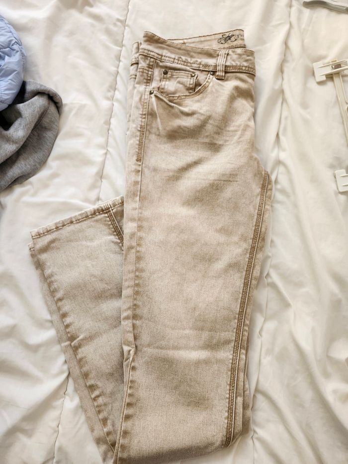 Jean skinny Promod beige taille M - photo numéro 6