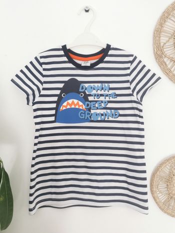 Tee-shirt requin rayé Kiki & Koko 3/4 Ans