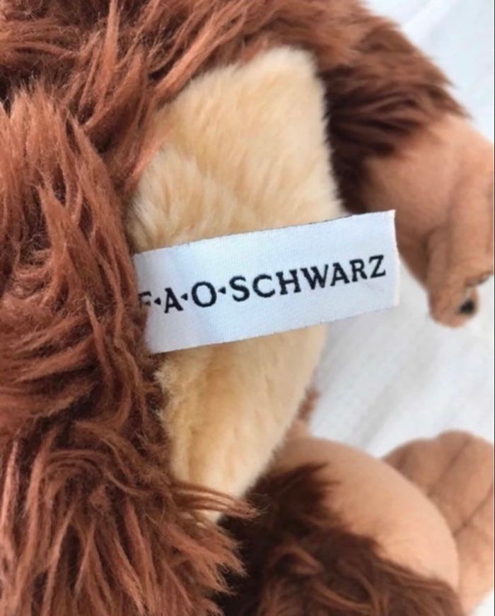 Grande peluche 40 centimètres gorille / singe assis marron et beige Vintage - photo numéro 10