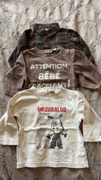 Lot de 3 hauts manches longues Kimbaloo en 9moos