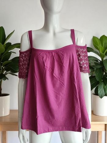 T-shirt macramé violine