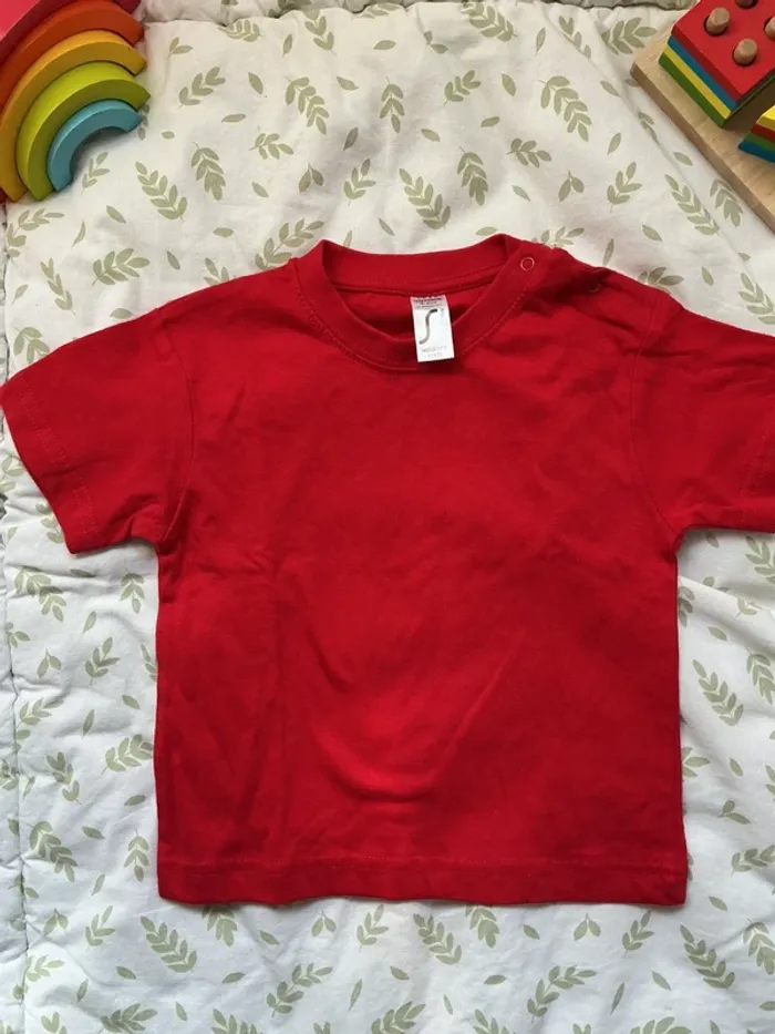 teeshirt manches courtes rouge 12/18 mois mosquito - photo numéro 3