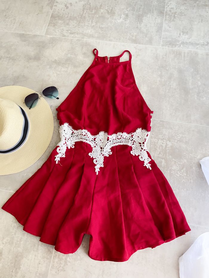 Jumpsuit bordeaux chic T.M – détails en dentelle, coupe élégante & sophistiquée - photo numéro 6