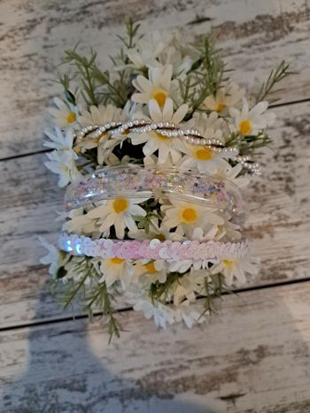 3 serre tête perles paillettes sequins