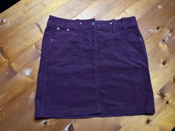 Jupe velours côtelé camaïeu prune