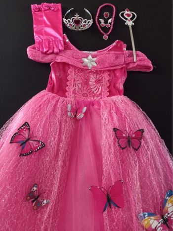 Déguisement robe princesse rose papillon 5-6ans