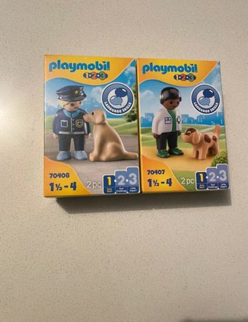Playmobil 1 2 3 - Vétérinaire + Policier