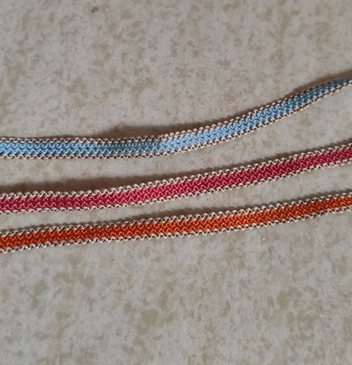 Ruban fin très jolie pour couture orange bleu rose