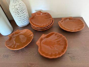 Lot de 6 coquilles St Jacques céramique - Vintage
