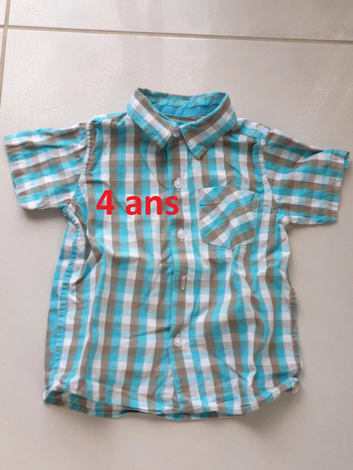 1 chemise manche courte bleu 4 ans marque meme pas peur