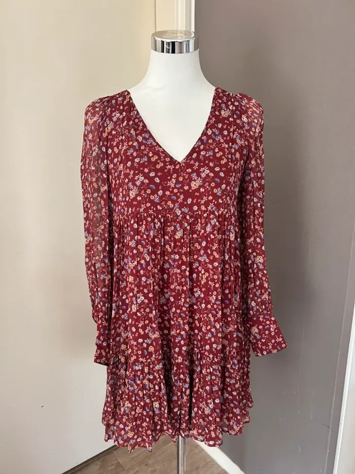 Sezane robe aurena rouge Imprimé Florale taille 34. - photo numéro 4