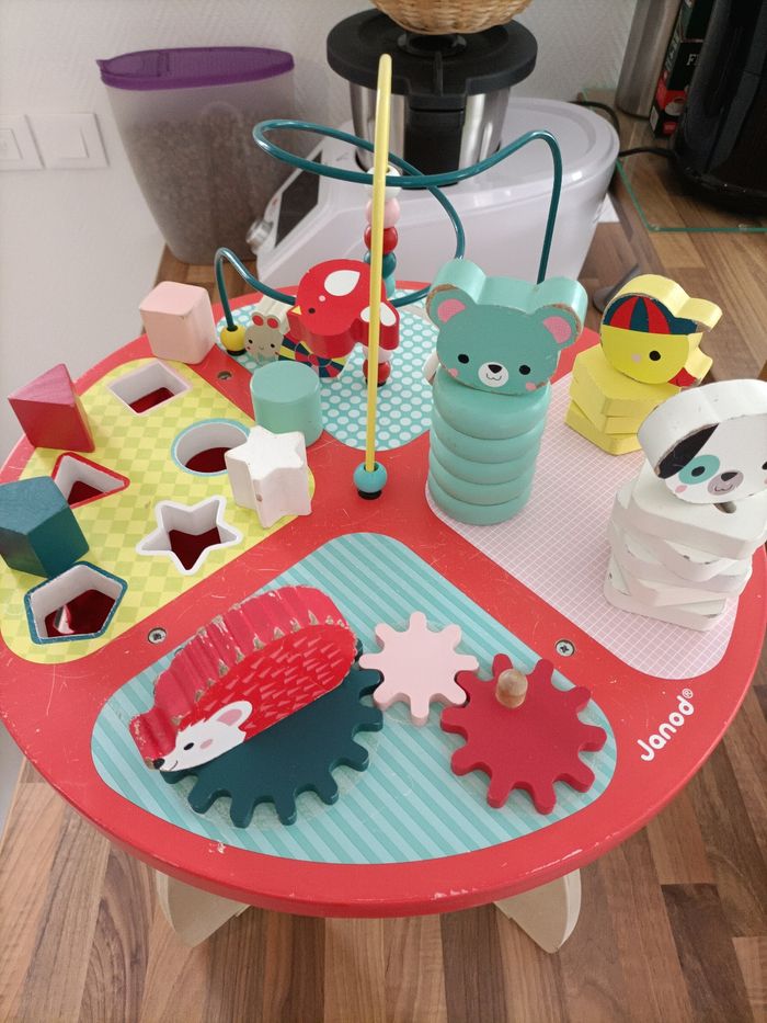 Table activités bois Janod hérisson avec carton - photo numéro 2