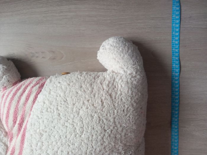 Peluche plate lapin blanche et rose - photo numéro 6