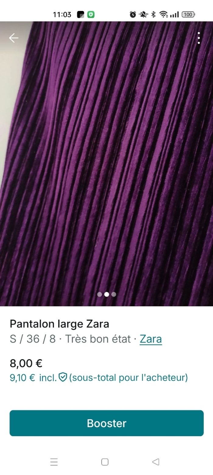 Pantalon large Zara - photo numéro 3