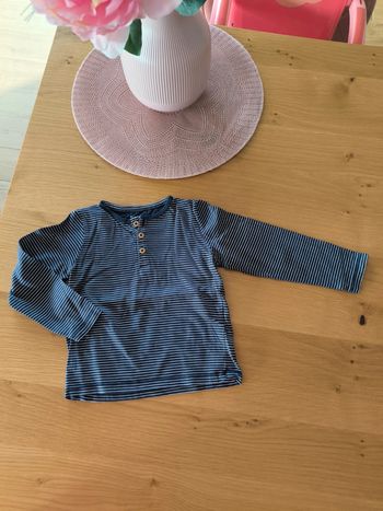 T-shirt ML bleu marine rayé 3 ans