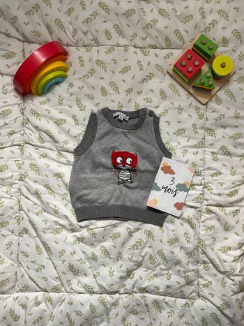 pull débardeur gris 3 mois kimbaloo