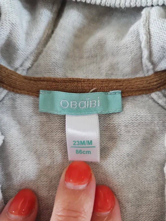 Gilet capuche - Obaïbi - 23 mois/86 cm - photo numéro 3