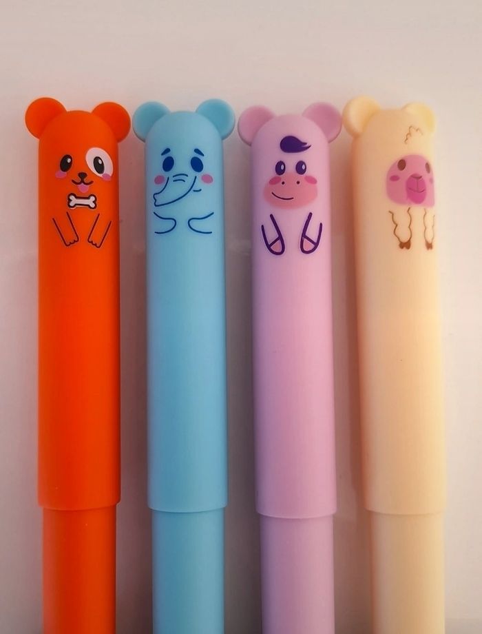 Stylos gel effaçables kawaii animaux