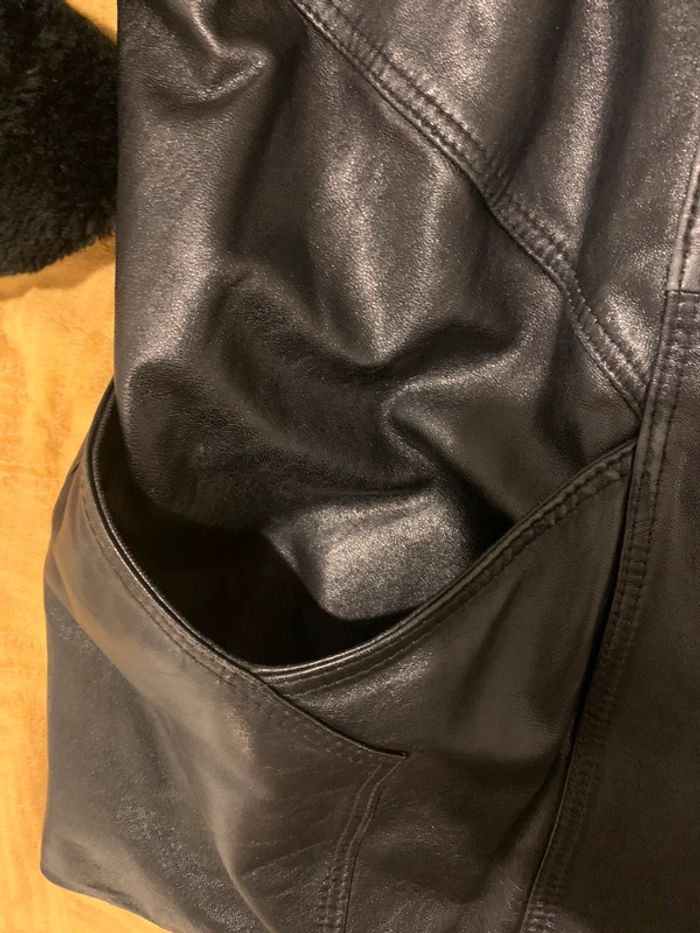 Manteau cuir véritable d’agneau - photo numéro 3