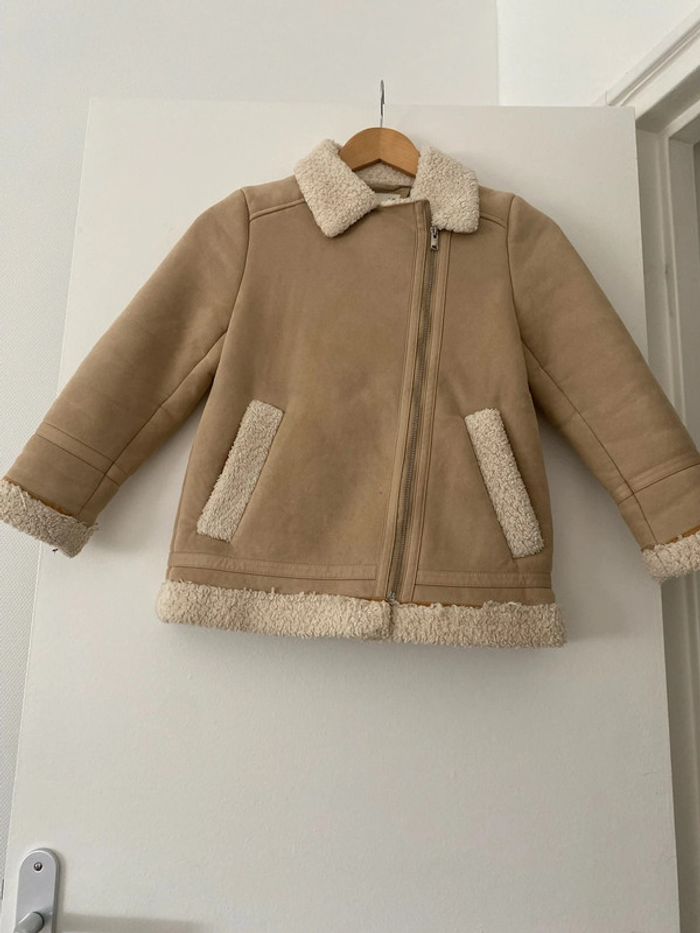 Veste en daim marron et beige Enfant fille 9 ans Zara