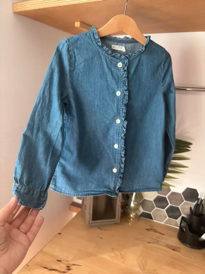 👖 Chemise en coton couleur jean  • Eden & Victor •  6 ans 👖 - photo numéro 3
