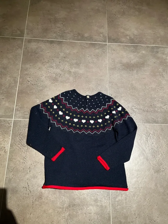 6/7 ans pull coton/laine ZY motif montagne - photo numéro 3