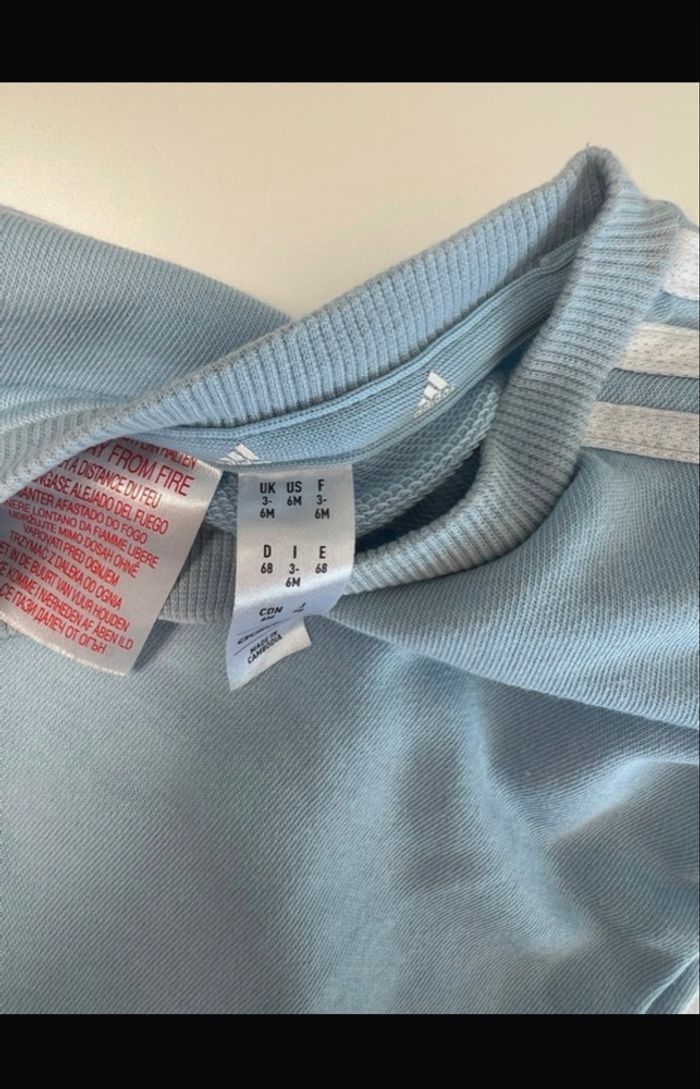 Ensemble Adidas bleu bébé (haut + pantalon) - photo numéro 3