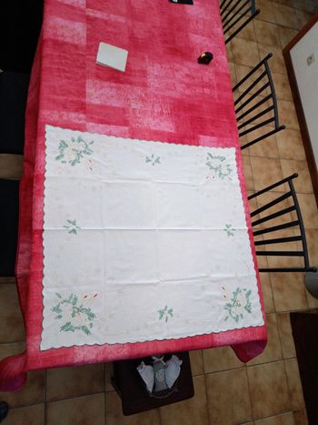 Napperon de Noël taille 78 x 82 cm coloris blanc