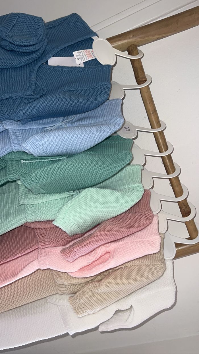 Ensemble naissance en maille personnalisé brodé - photo numéro 5