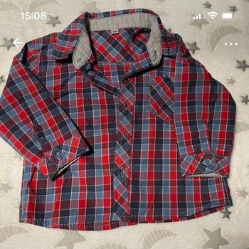 Chemise longue manche à carreau 9 mois