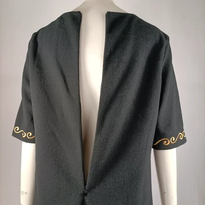 Robe chic noire flanelle manches courtes - Molly Bracken - taille S A1146 - photo numéro 7