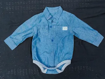 Body chemise garçon en jean 9-12 mois
