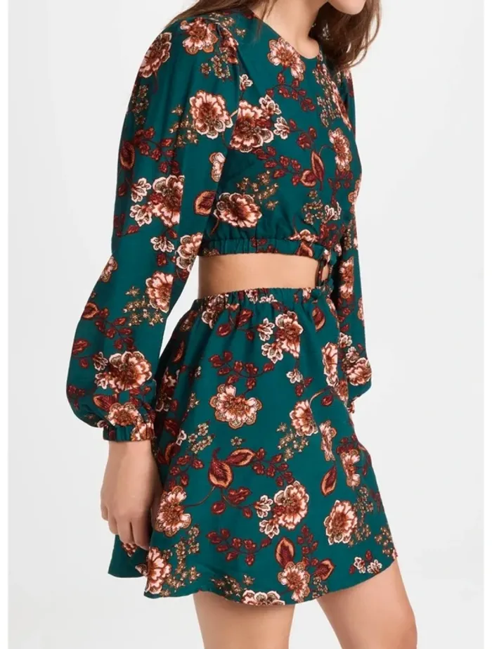 Robe fleurie Minkpink  Olivia in teal Taille M  Neuve - photo numéro 6