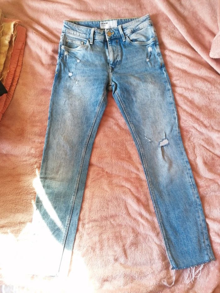 Jeans coupe droite bershka bleu