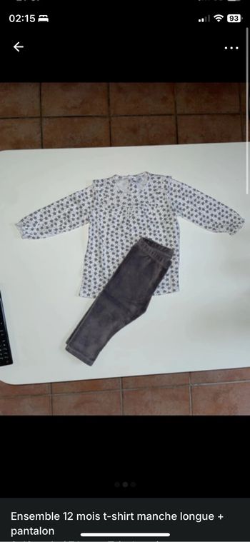 Ensemble bébé 12 mois