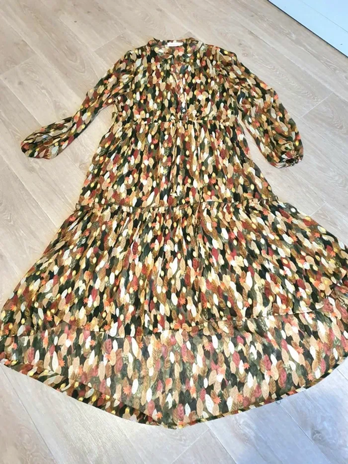 Robe longue légère motifs automnales taille s-m - photo numéro 10