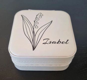 Coffret à bijoux crème avec fermeture éclair