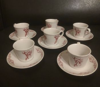 Service à café »CTC Design »blanc et bordeaux