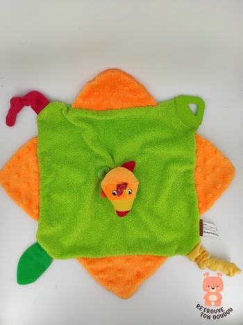 Doudou plat toucan oiseau Vert Babymoov