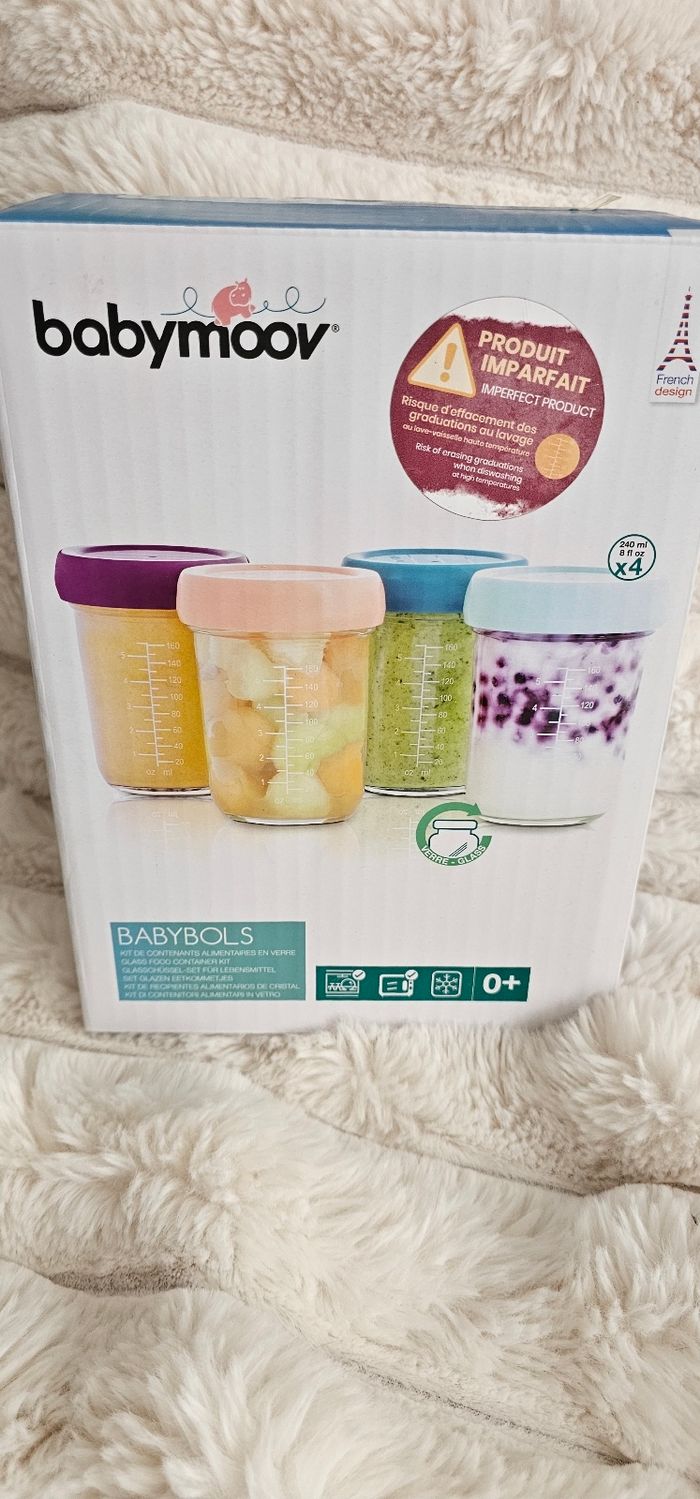 Lot de 4 grands pot en verre Babybols babymoov Neufs - photo numéro 9