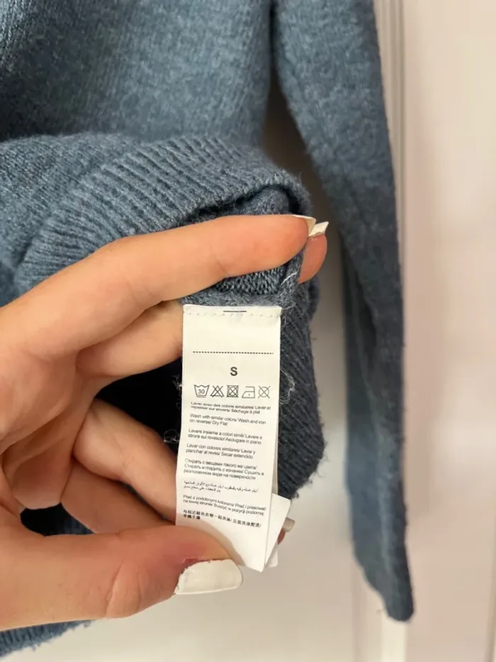 Pull col V – Bizzbee – Taille S – Bleu - photo numéro 3
