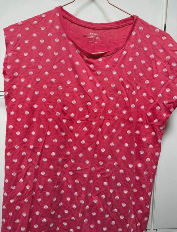 🌸 Pyjama / Chemise de nuit femme Kiabi 🌙 Couleur rose avec motifs coquillages 🐚Taille S - photo numéro 4