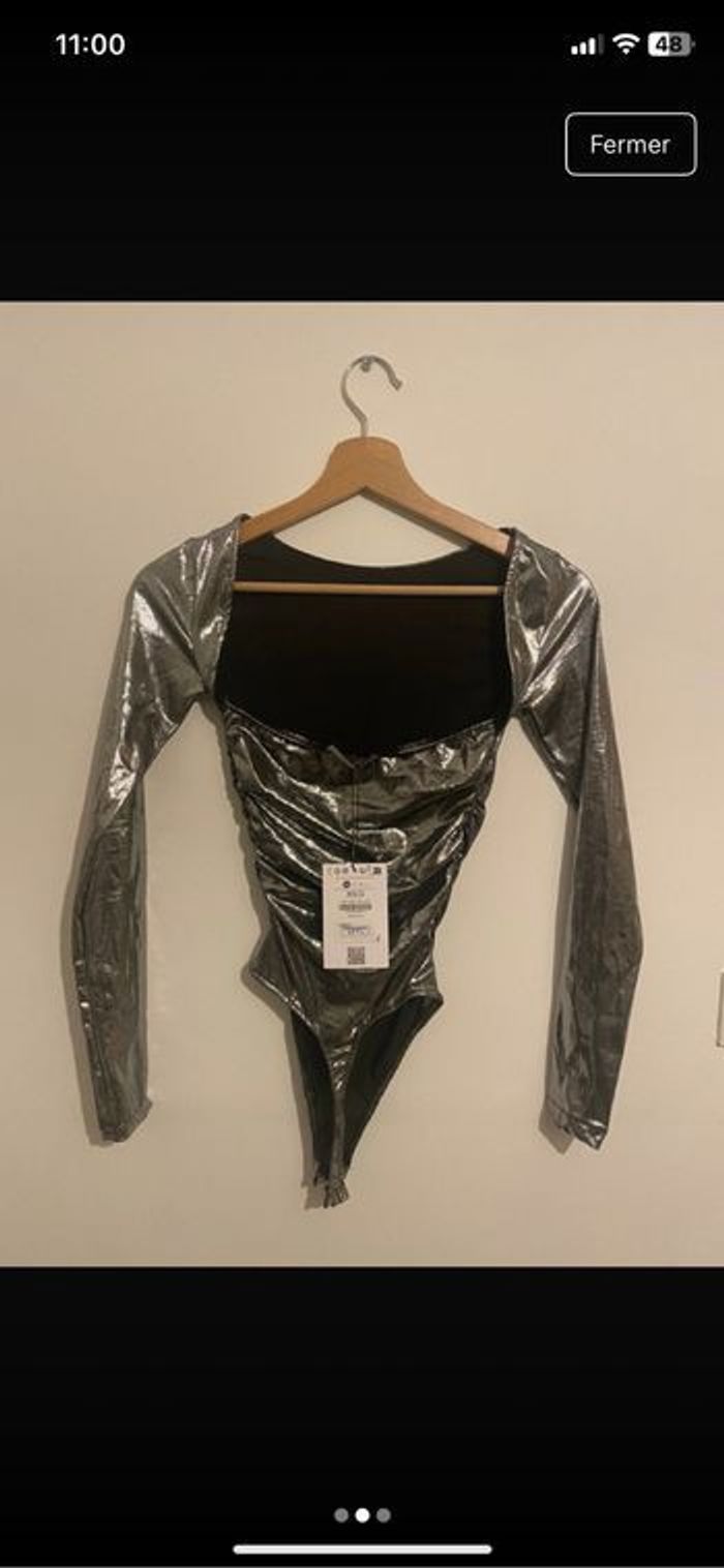 Body argenté manches longues - photo numéro 2