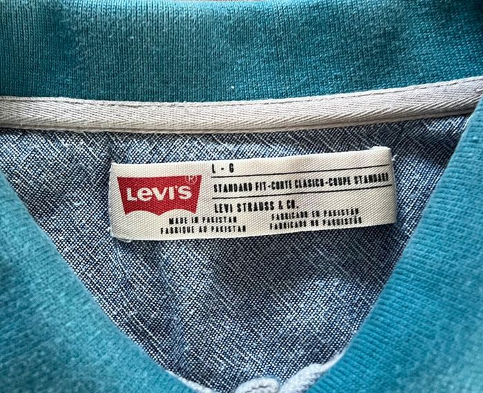 Polo/chemise/T.shirt à rayures (bleu, gris, blanc) Levi's pour homme, taille L - photo numéro 4