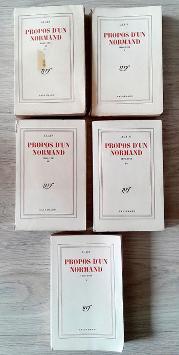 Alain - Propos d'un normand 1906-1914 - 5 tomes Philosophie 1ères éditions