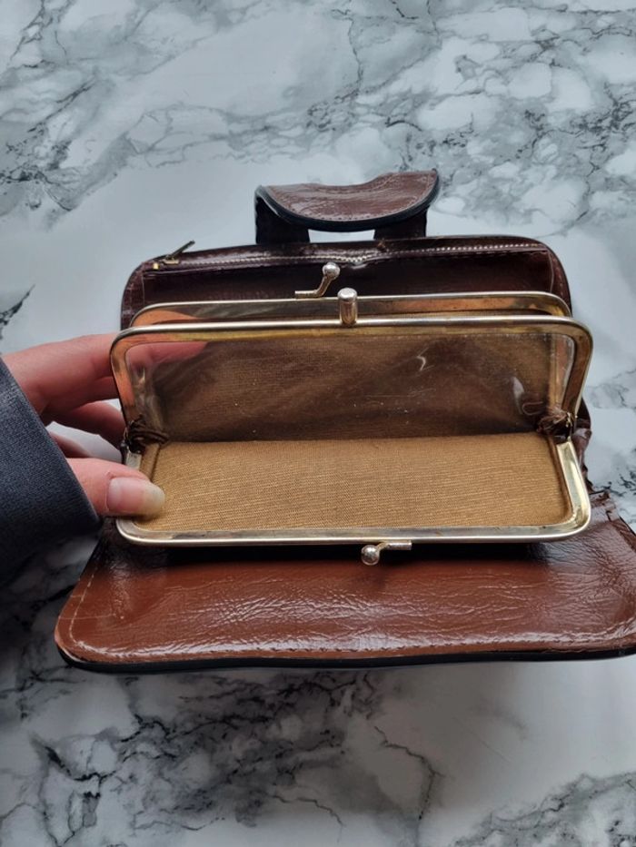 Porte monnaie en cuir marron vintage - photo numéro 11