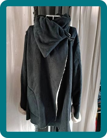 Manteau 3/4 Nubuck polaire noir