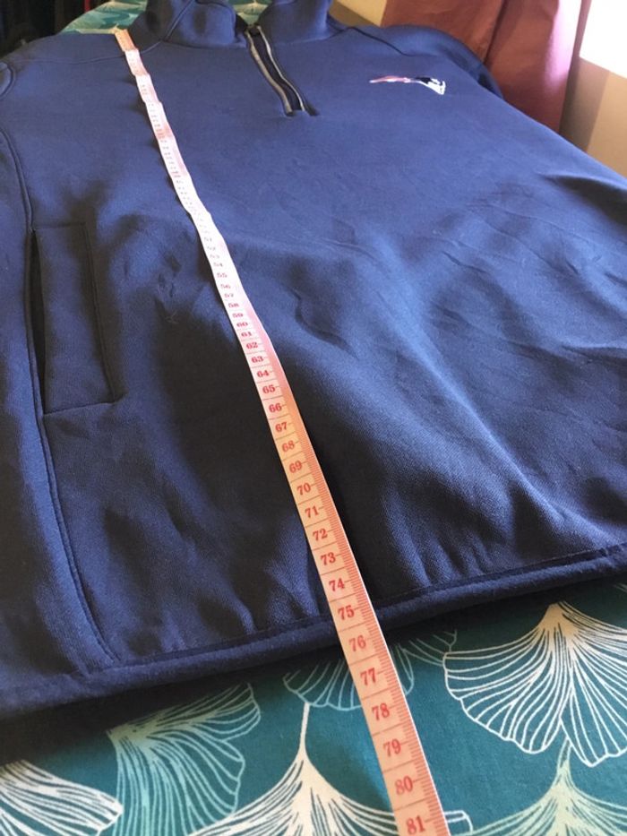 Sweat 1/4zip chaud pour homme NFL New England Patriots bleu marine taille L 180 - photo numéro 9