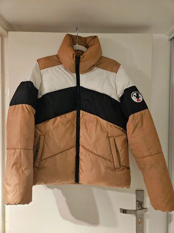 Doudoune noir blanc beige