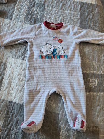 Pyjama gris à rayures 3 mois